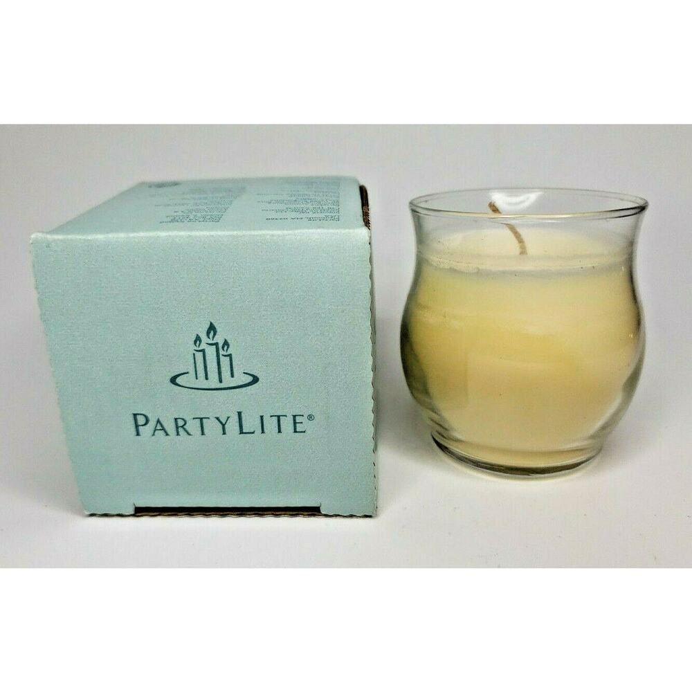 PartyLite Mini Barrel Glass Jar Candle‎ Bestburn 3.7oz Hinoki Steam P6D/G33111